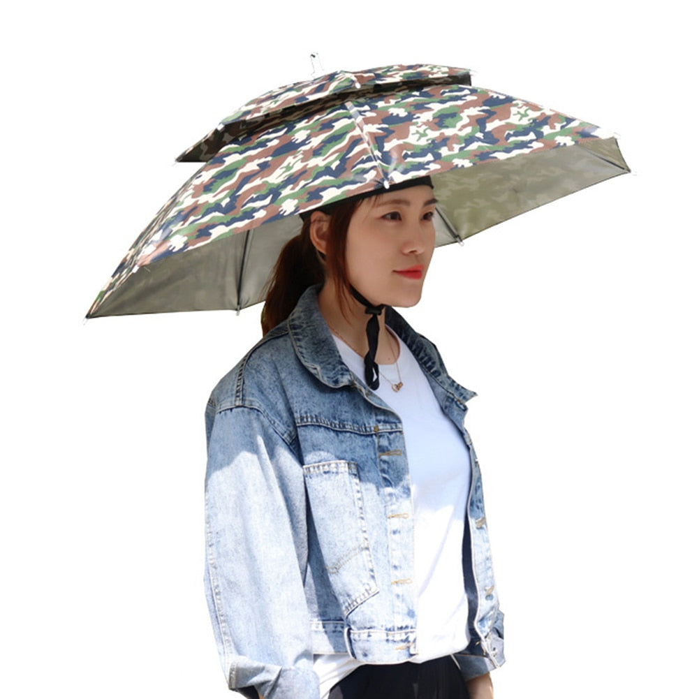 Hands Free Rain/UV Ray Protection Head Umbrella