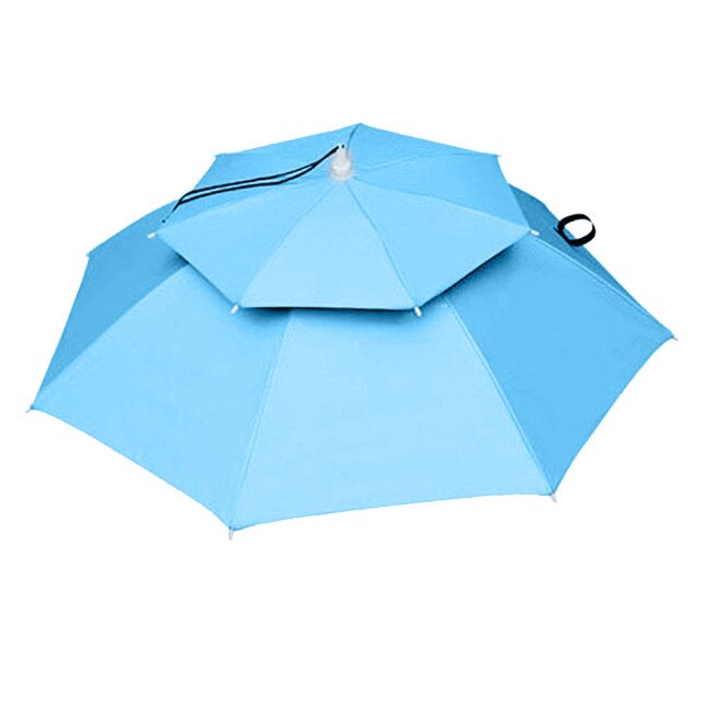 Hands Free Outdoor Foldable Double Umbrella Hat