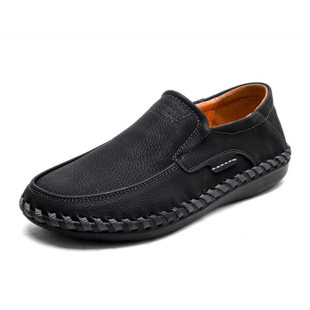 New Fashion Leather Men Shoes Casual Flat Men Shoes Large Size 38-48 Waterproof Loafers Men High Quality Moccasins Comfortable *