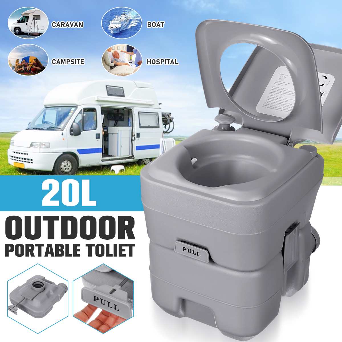 Portable Toilet for Truck Drivers, Outdoor Camping, Adults, Children, Home, Hospital. Travel, Boating, Fishing